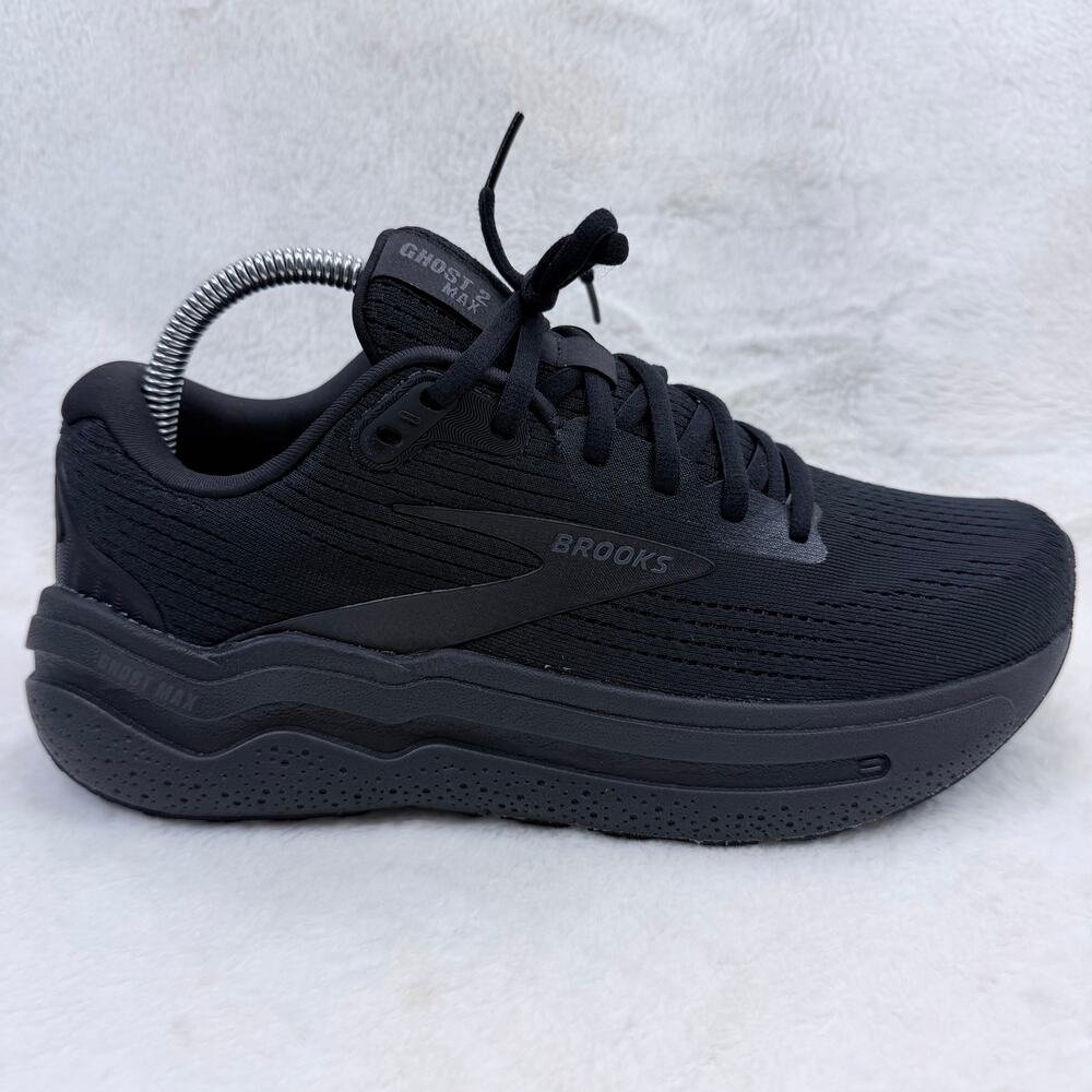 Brooks Ghost Max 2 Womens Running Shoes Black Ebony Size 9 Cushioned Sneakers